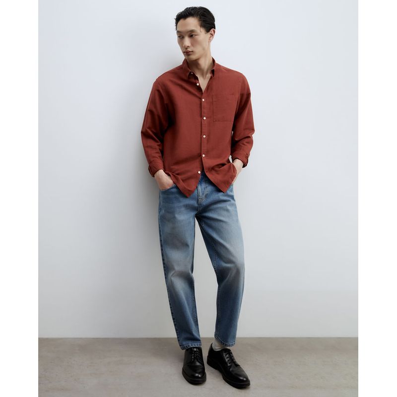 Corte Inglés Pantalon Lino Hombre Sfera Pantalón De Vestir Efecto - Main Image