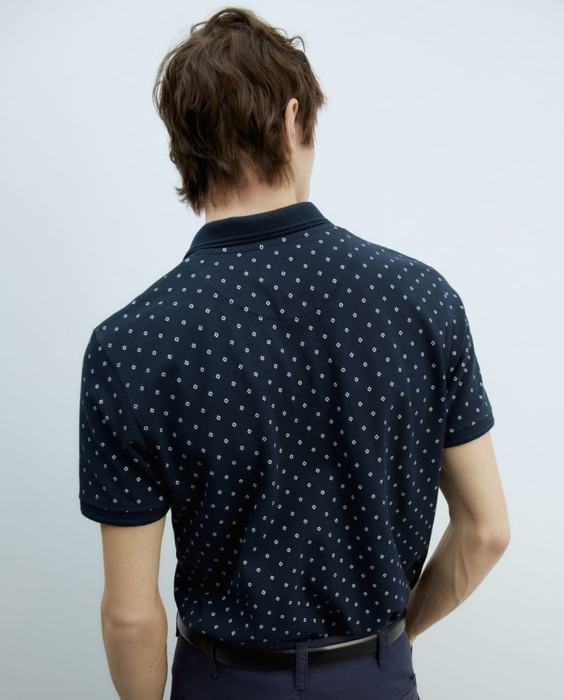 104875631-Camisa-polo-Sfera-azul-navy-con-mini-print-de-rombos-para-hombre