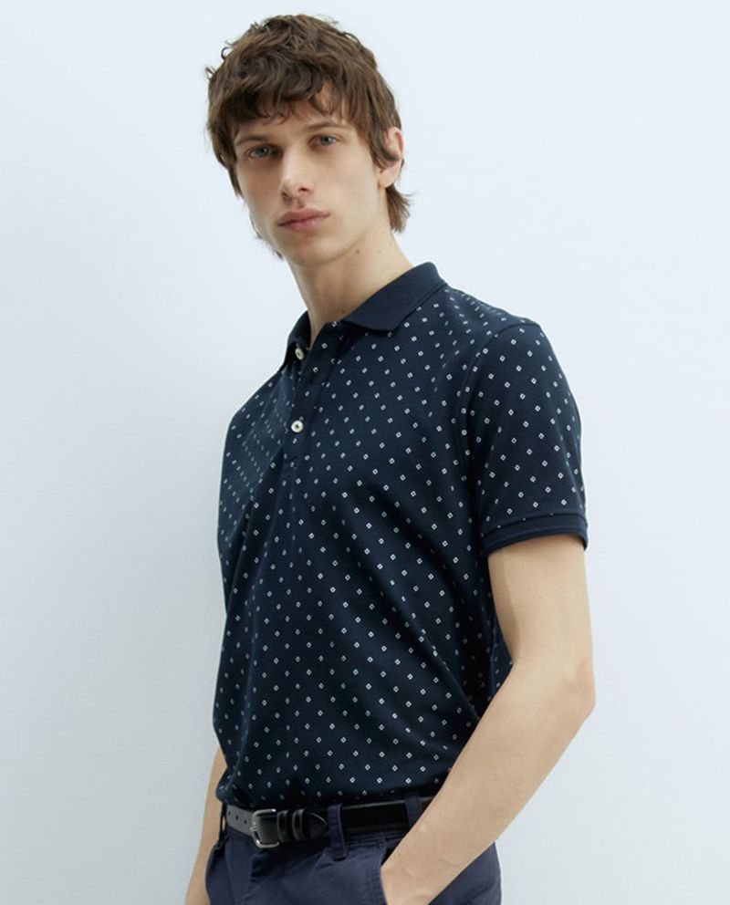 104875631-Camisa-polo-Sfera-azul-navy-con-mini-print-de-rombos-para-hombre