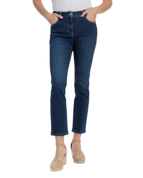 Jeans Punt Roma capri azul de cintura alta para mujer