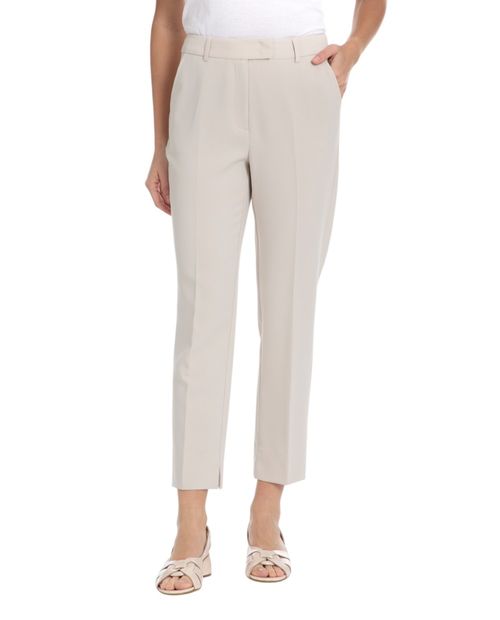 Pantalón Punt Roma slim beige de cintura alta para mujer