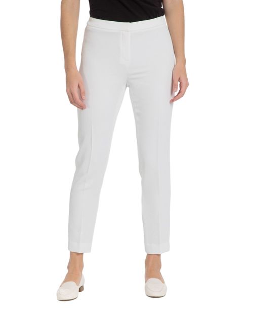 Pantalón Punt Roma slim blanco de cintura alta para mujer