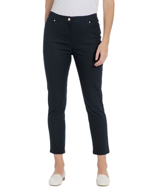 Pantalón Punt Roma capri azul de cintura media para mujer