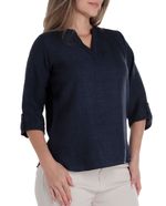104851373-Blusa-First-formal-azul-manga-roll-up-para-mujer