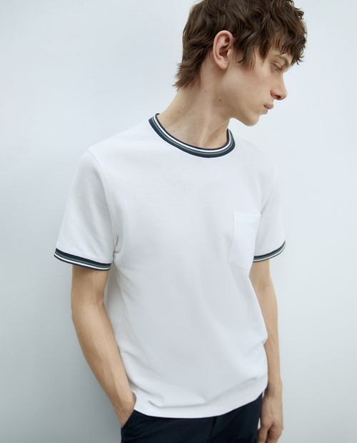 Camiseta Sfera blanca con textura para hombre