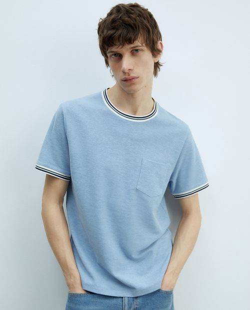 Camiseta Sfera celeste con textura para hombre