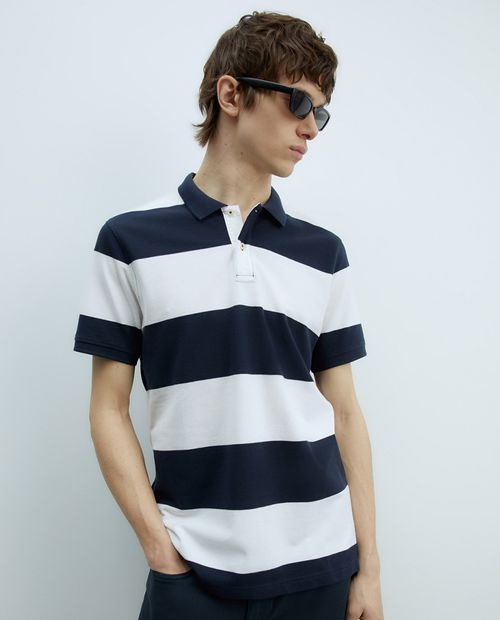 Camisa polo Sfera bicolor rayada para hombre