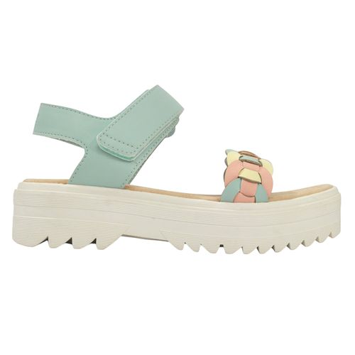 Sandalia casual Colloky color verde para niña