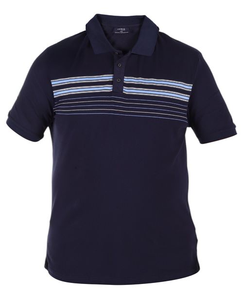 Camisa polo Gents azul navy rayada para hombre