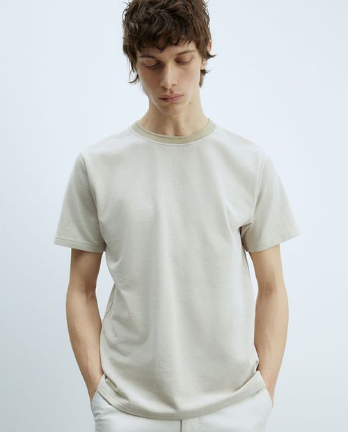 Camiseta texturizada beige Sfera para hombre