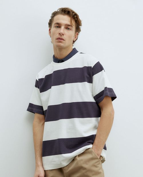 Camiseta Sfera azul navy rayada para hombre