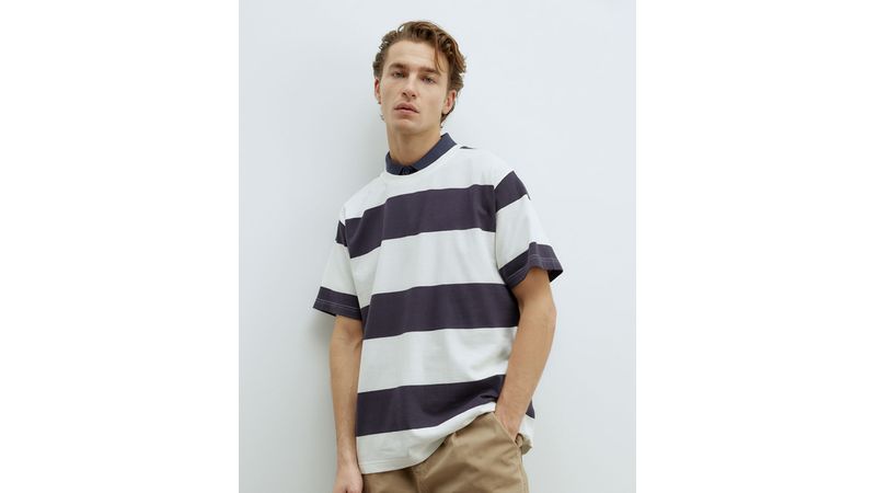 Camiseta Sfera azul navy rayada para hombre