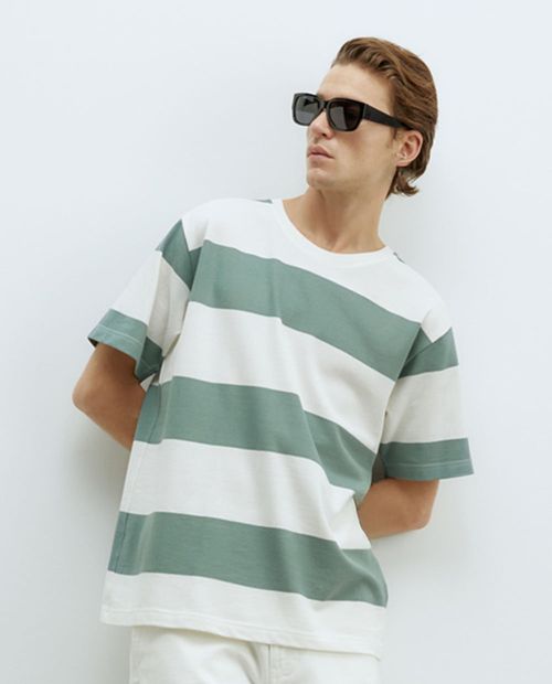 Camiseta Sfera verde rayada para hombre