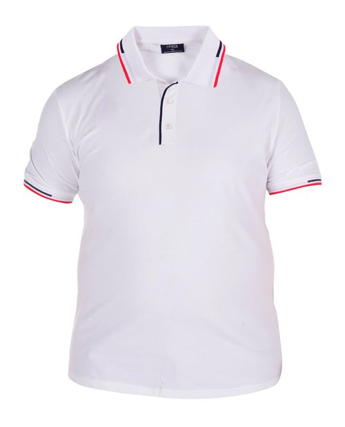 Camisa polo Gents blanca sólida para hombre
