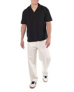 104841413-Camisa-casual-Denim-and-Flower-negra-con-rombos-bordados-para-hombre
