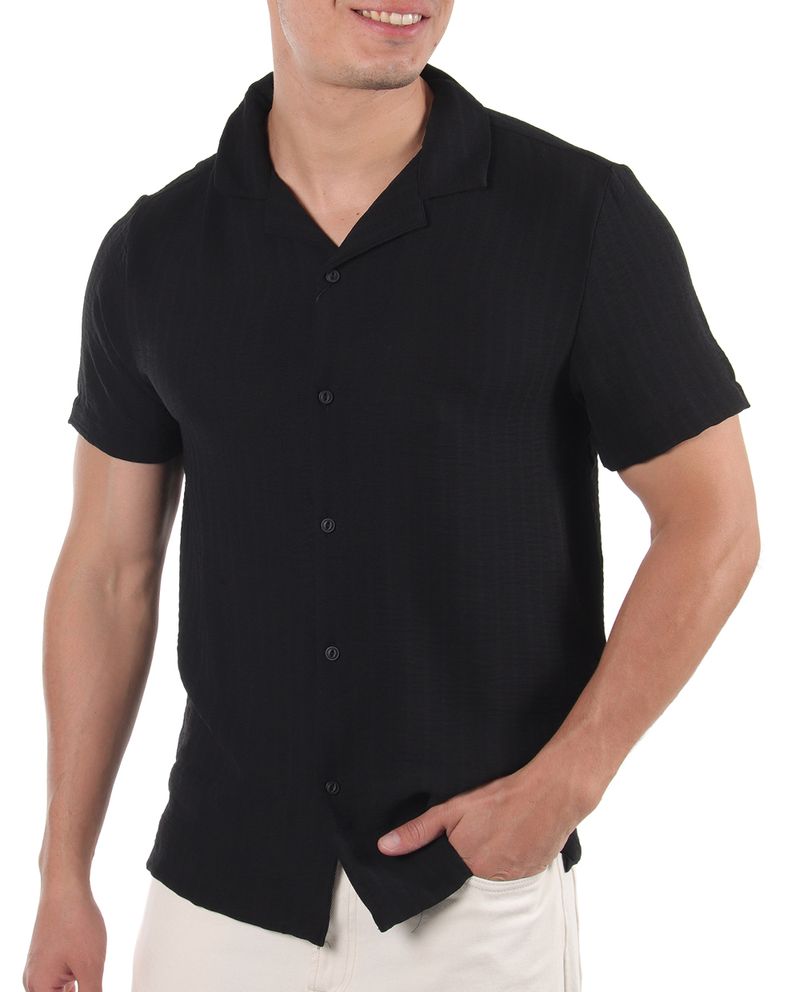 104841423-Camisa-casual-Denim-and-Flower-negra-rayada-para-hombre