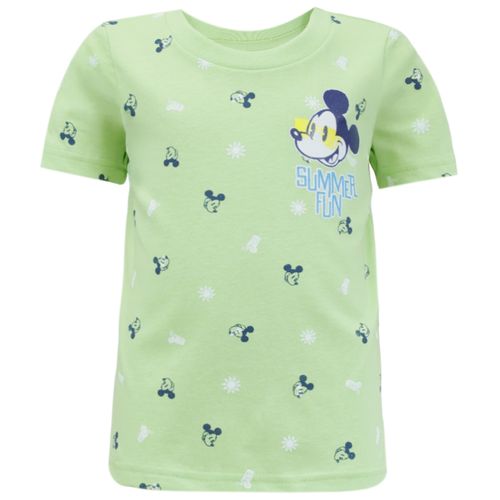 Camiseta verde con estampado de Mickey Mouse para niño