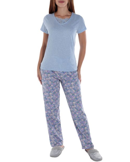 Pijama con pantalón Sabrina multicolor para mujer