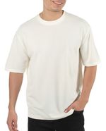 104841359-Camiseta-basica-oversize-fit-Denim---Flower-blanca-con-textura-para-hombre
