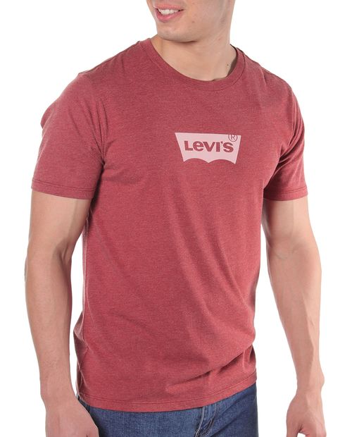 Camiseta Levi's roja heather estampada para hombre