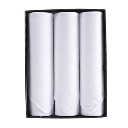 Pack de 3 pañuelos Umo Lorenzo blancos texturizados para hombre