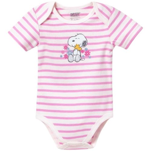 Mameluco bicolor con  estampado de Snoopy para bebé niña