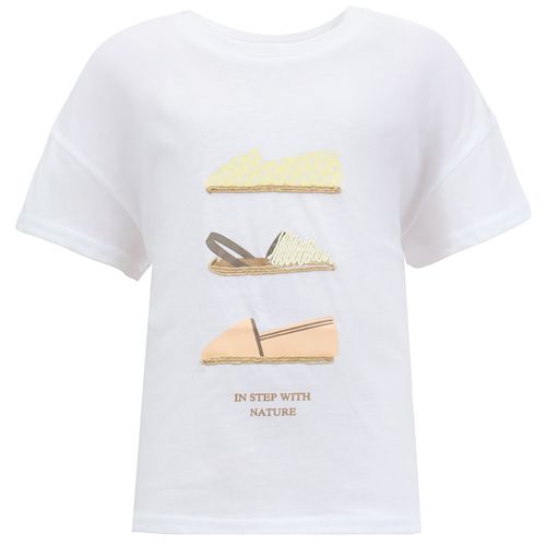 Blusa blanca con estampado para niña