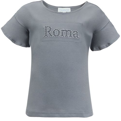 Blusa gris sólido para niña