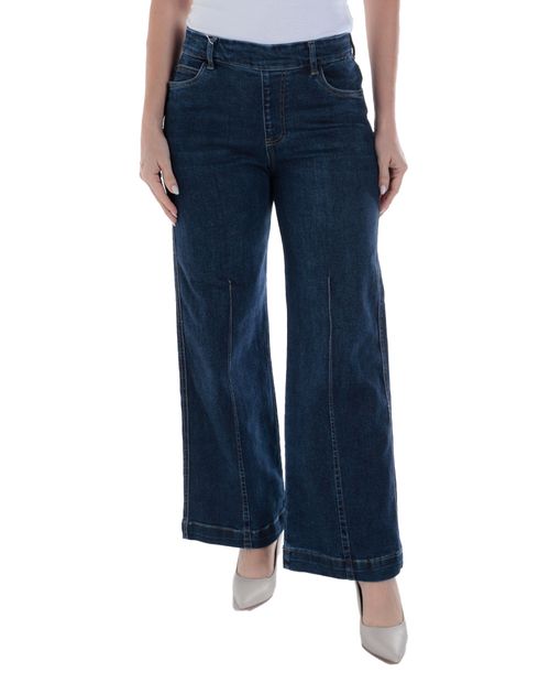 Jeans Nicolle flare azul de cintura alta para mujer