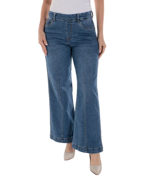 Jeans Nicolle flare azul de cintura alta para mujer