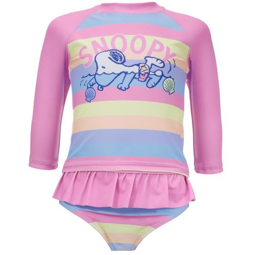 Traje de baño 2 piezas multicolor con estampado de Snoopy para bebé niña