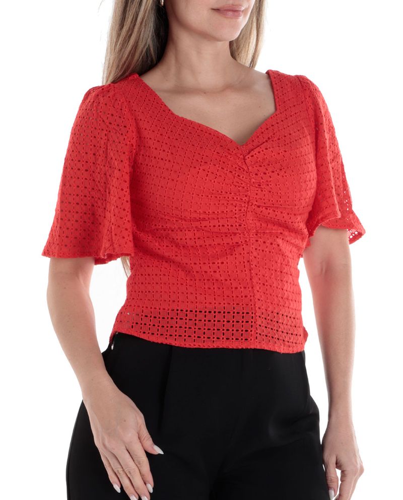 104749252-Blusa-Sabrina-casual-roja-manga-3-4-para-mujer