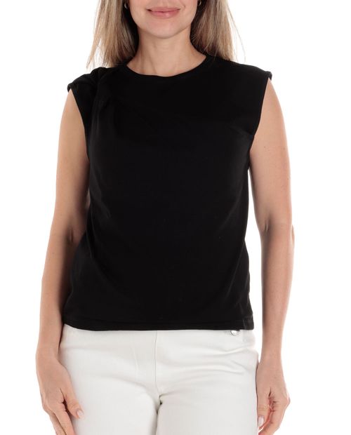 Blusa Dekien casual negra sin mangas para mujer