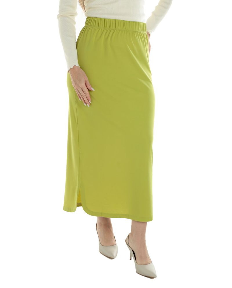 104776562-Falda-Dekien-midi-verde-de-cintura-alta-para-mujer