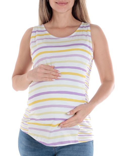 Camiseta maternal Ohma tank top rayada sin mangas para mujer