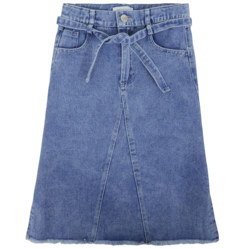 Falda denim azul sólido para niña