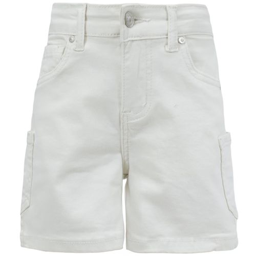 Short denim beige sólido para niña