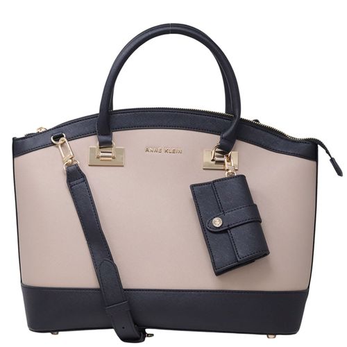 Cartera satchel Anne Klein color café para mujer
