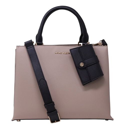 Cartera satchel Anne Klein color café para mujer