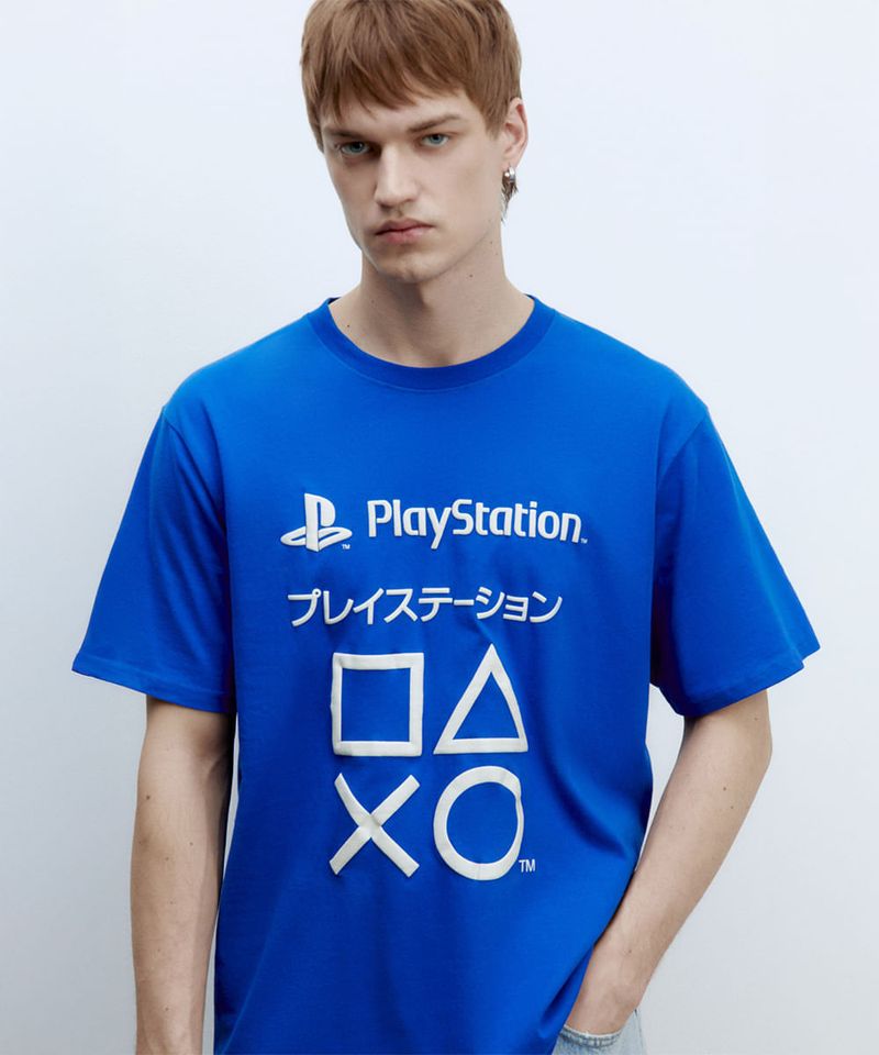 104875688-Camiseta-Sfera-azul-con-estampado-de-PlayStation-para-hombre