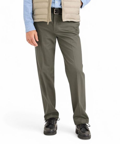 Pantalón stain defender straight fit Dockers verde oscuro sólido para hombre