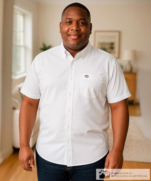 Camisa casual Oscar de la Renta blanca con textura para hombre
