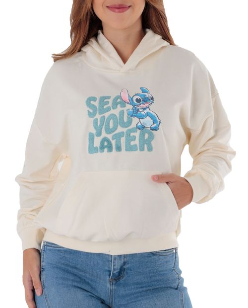 Suéter St. Jacks hooded estampado de Stitch manga larga para mujer