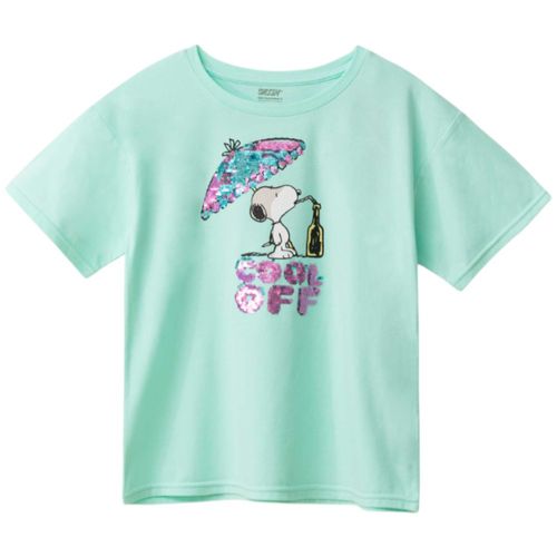 Blusa verde con estampado de Snoopy para niña