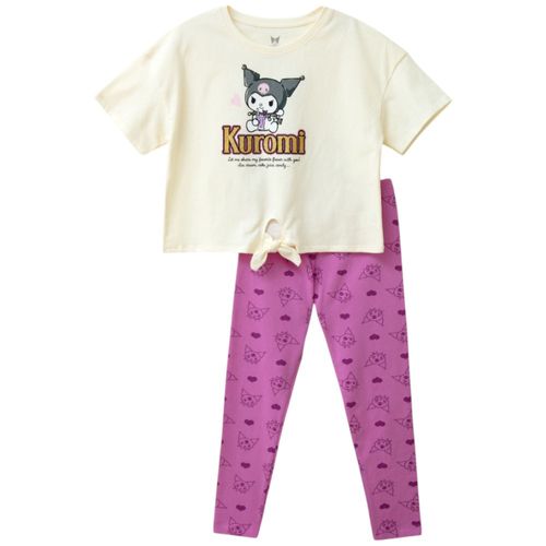 Conjunto de 2 piezas bicolor con estampado de Kuromi para niña