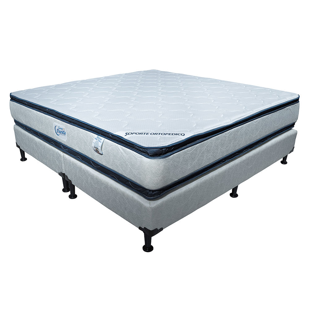 Cama Florida Soporte Semi Ortopedico Comfort Medio Doble Pillow ...