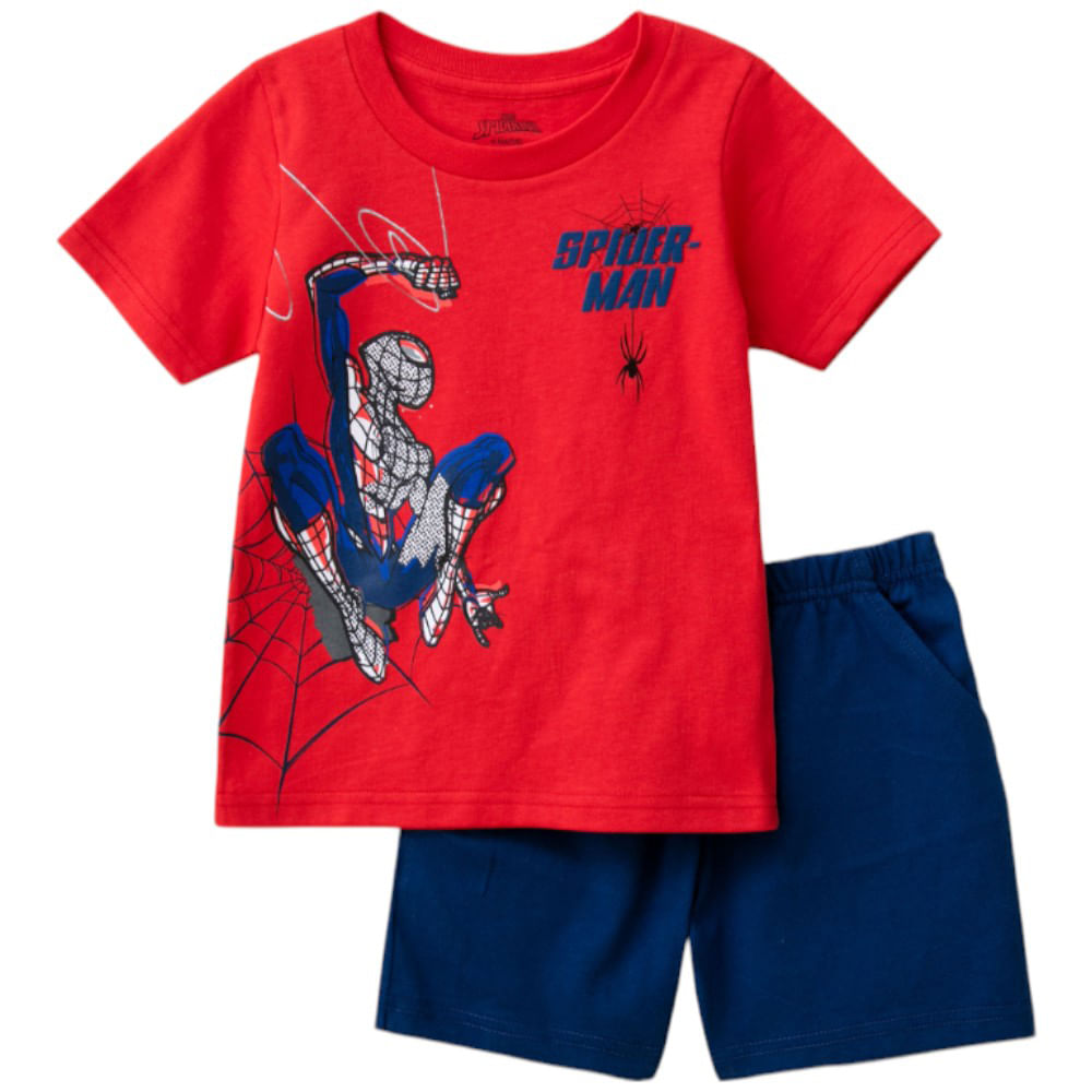 Conjunto de piezas bicolor con estampado de Spider Man para niño