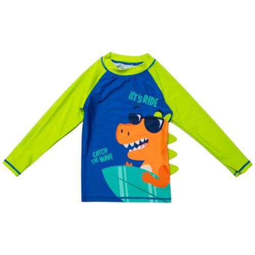 Camiseta de baño bicolor con estampado para niño
