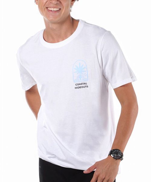 Camiseta Orange regular fit blanca con estampado "Coastal Hideouts" para hombre
