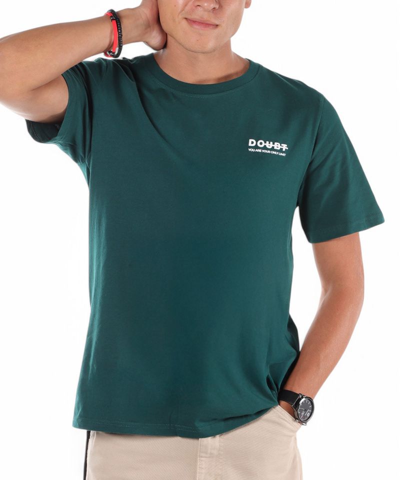104765635-Camiseta-Orange-regular-fit-verde-oscuro-con-estampado--DOUBT--para-hombre